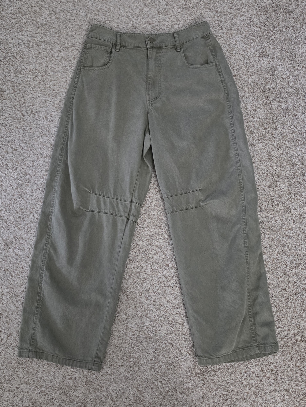 YFB Young Fabulous & Broke Barrel Jean Olive Green Ankle Length Womens Medium - Picture 1 of 7